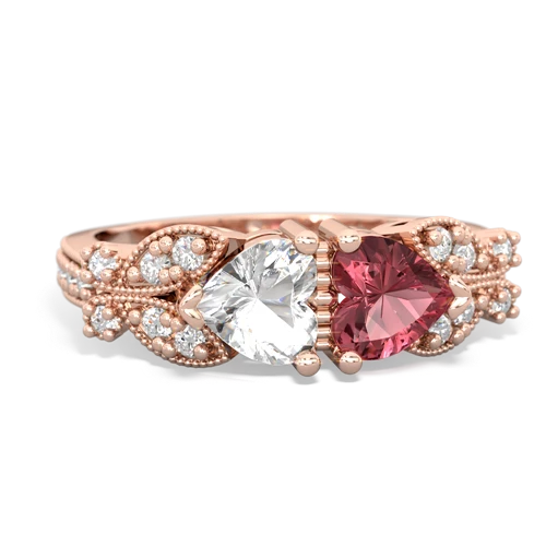 white topaz-tourmaline keepsake butterfly ring