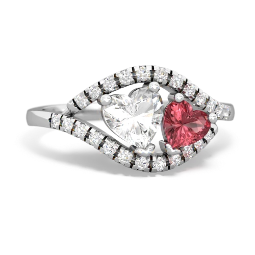 white topaz-tourmaline mother child ring