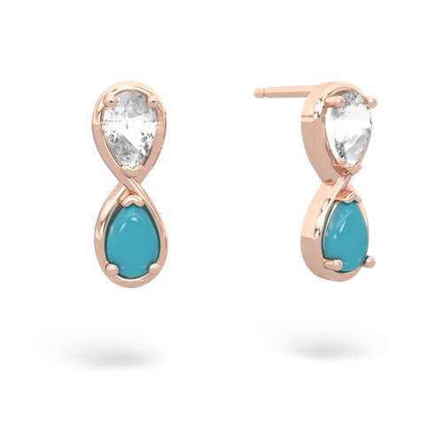 white topaz-turquoise infinity earrings