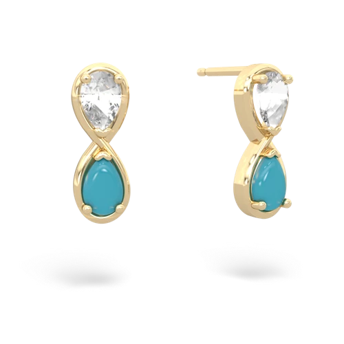 white topaz-turquoise infinity earrings