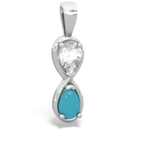 white topaz-turquoise infinity pendant