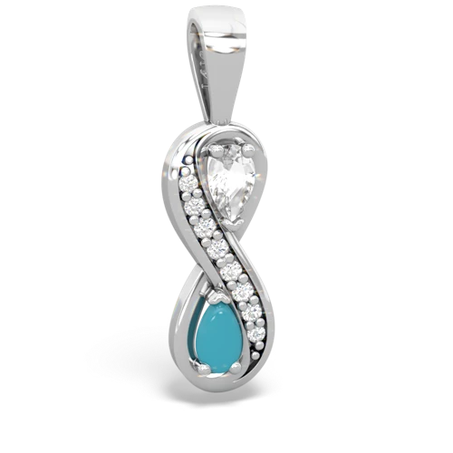 white topaz-turquoise keepsake infinity pendant