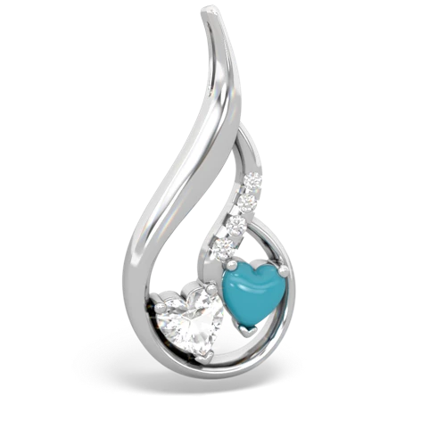 white topaz-turquoise keepsake swirl pendant