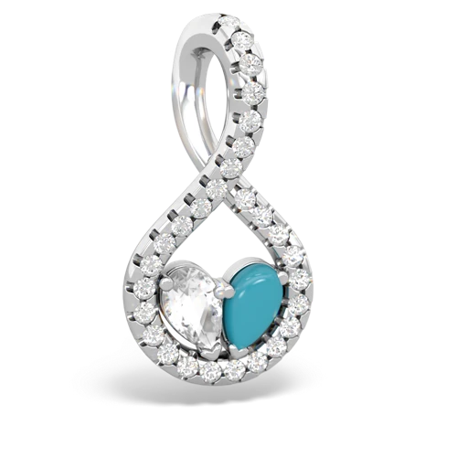 white topaz-turquoise pave twist pendant