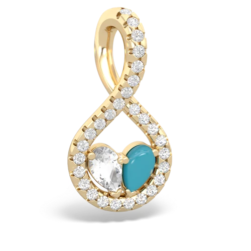 white topaz-turquoise pave twist pendant