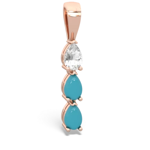 white topaz-turquoise three stone pendant