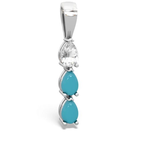 white topaz-turquoise three stone pendant
