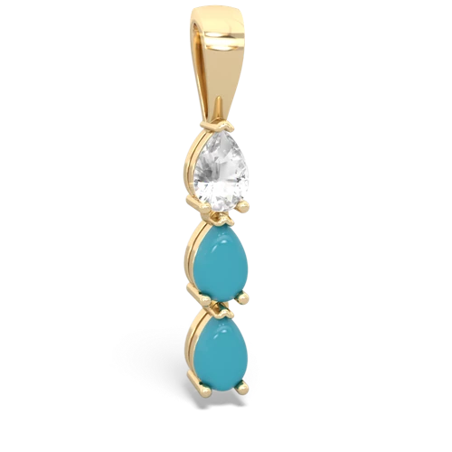 white topaz-turquoise three stone pendant