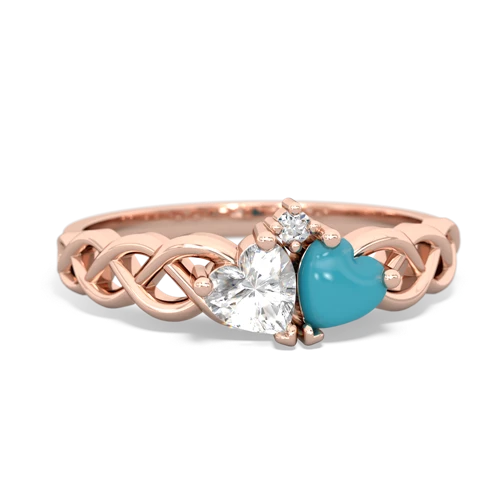 white topaz-turquoise celtic braid ring