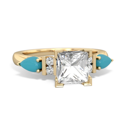 white topaz-turquoise engagement ring