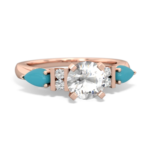 white topaz-turquoise engagement ring