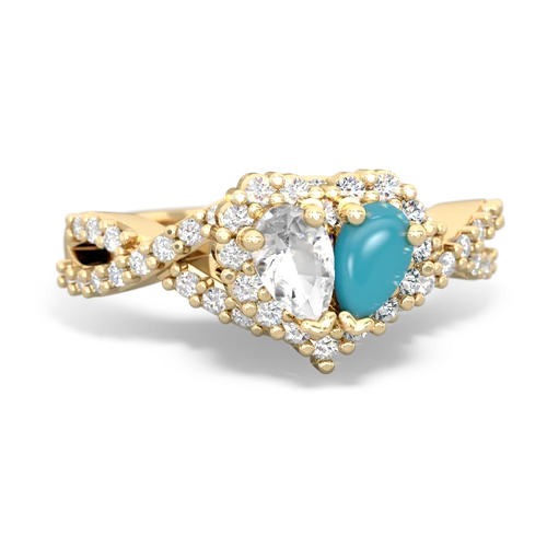 white topaz-turquoise engagement ring