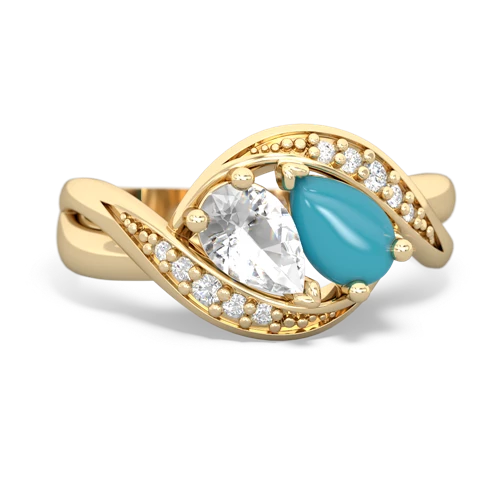 white topaz-turquoise keepsake curls ring