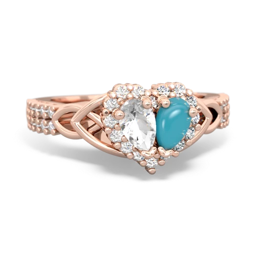 white topaz-turquoise keepsake engagement ring