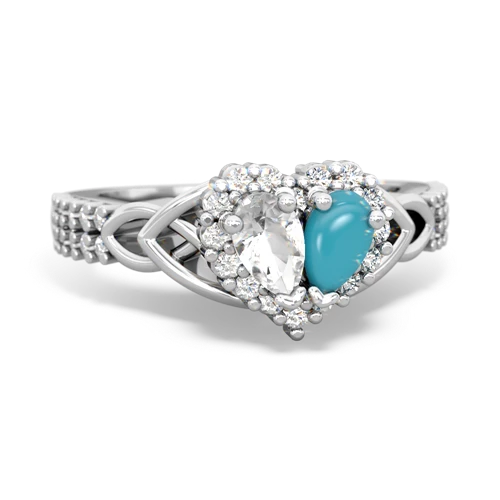 white topaz-turquoise keepsake engagement ring