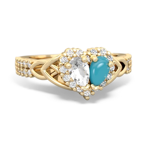 white topaz-turquoise keepsake engagement ring