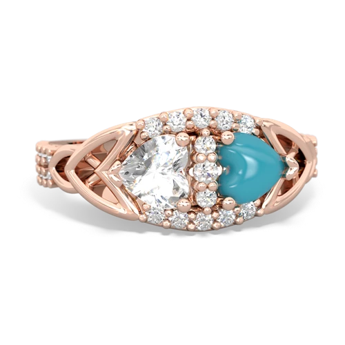 white topaz-turquoise keepsake engagement ring