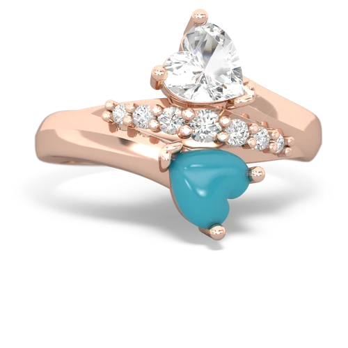 white topaz-turquoise modern ring