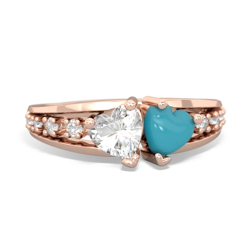 white topaz-turquoise modern ring