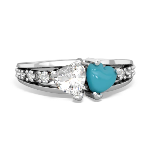 white topaz-turquoise modern ring