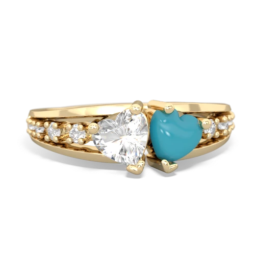 white topaz-turquoise modern ring