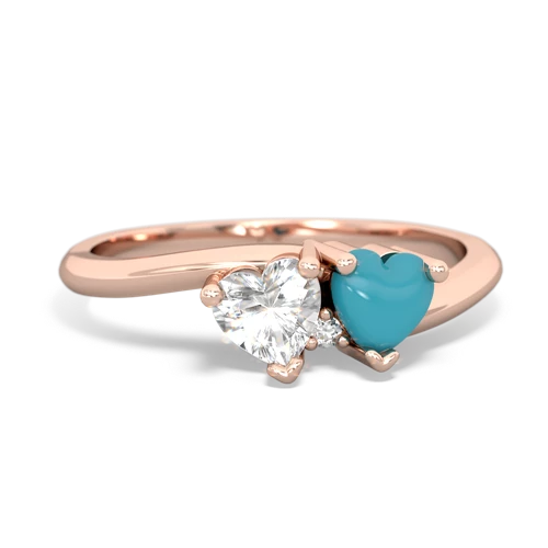 white topaz-turquoise sweethearts promise ring
