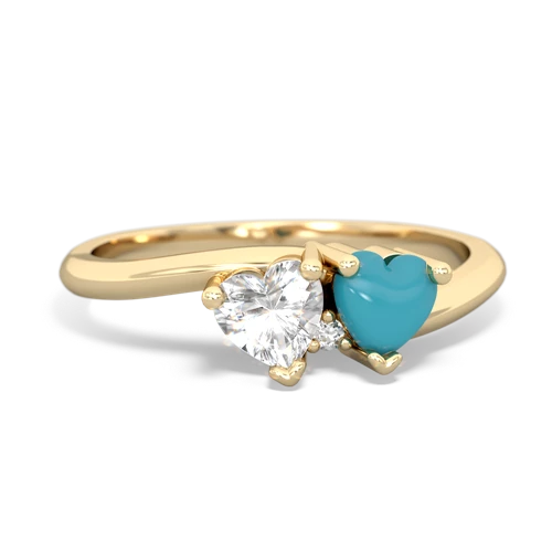 white topaz-turquoise sweethearts promise ring