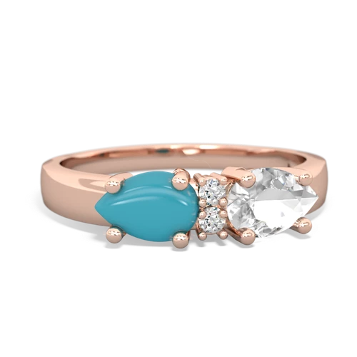 white topaz-turquoise timeless ring