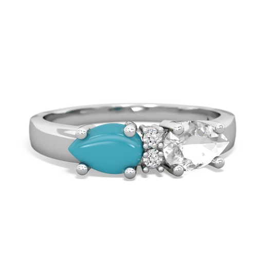 white topaz-turquoise timeless ring