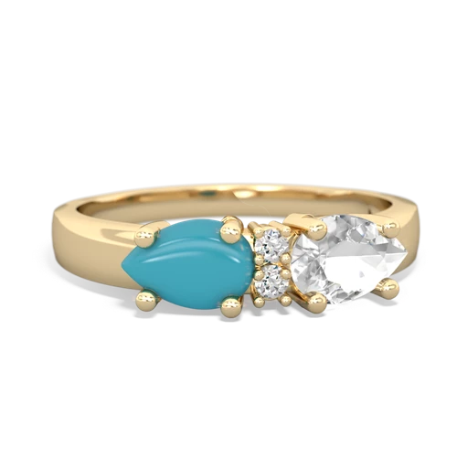 white topaz-turquoise timeless ring