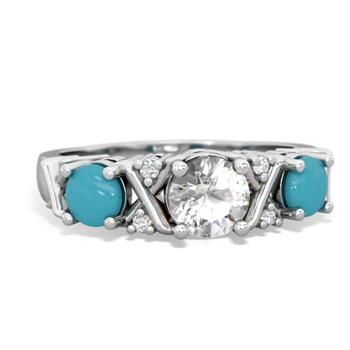 white topaz-turquoise timeless ring