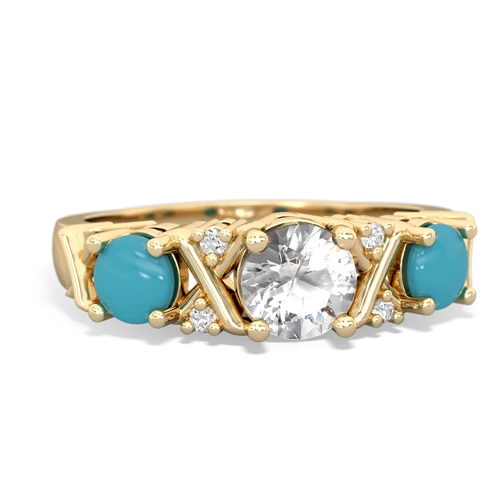 white topaz-turquoise timeless ring