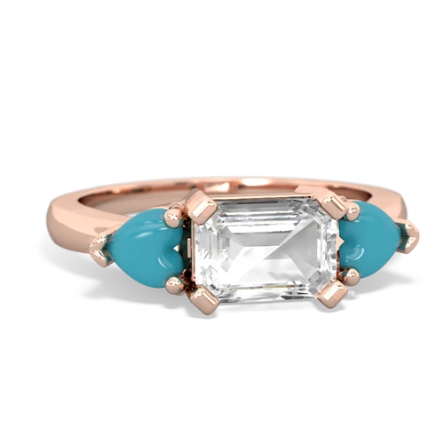 white topaz-turquoise timeless ring