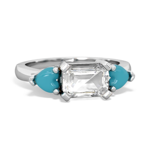 white topaz-turquoise timeless ring