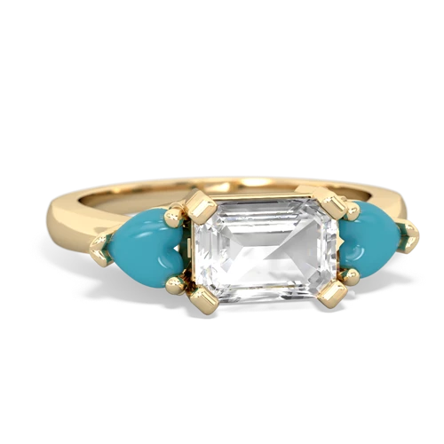 white topaz-turquoise timeless ring