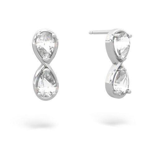 white topaz-white topaz infinity earrings