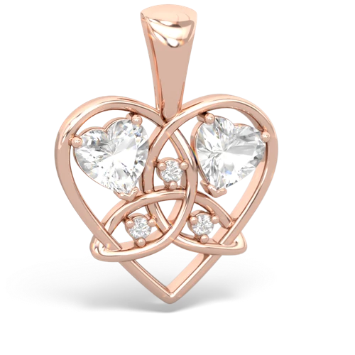 white topaz-white topaz celtic heart pendant