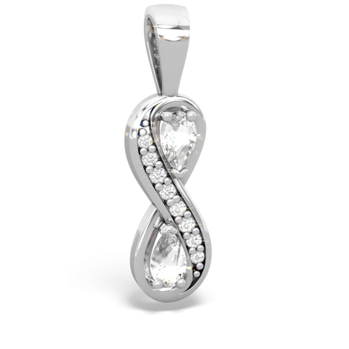 white topaz-white topaz keepsake infinity pendant