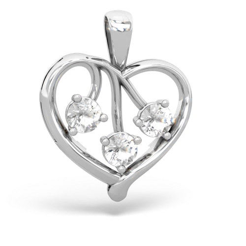 lab emerald-white topaz love heart pendant