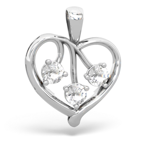 white topaz-lab emerald love heart pendant