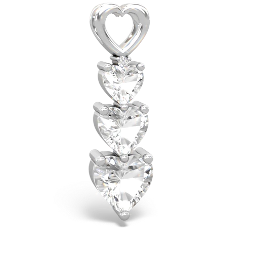 white topaz-lab sapphire three stone pendant