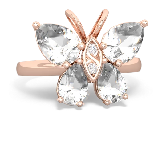 white topaz-white topaz butterfly ring