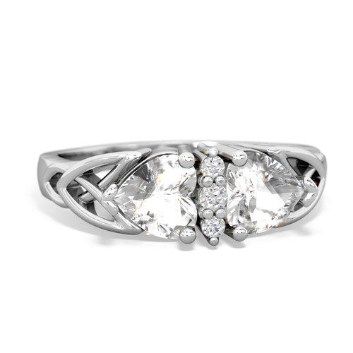 white topaz-white topaz celtic ring