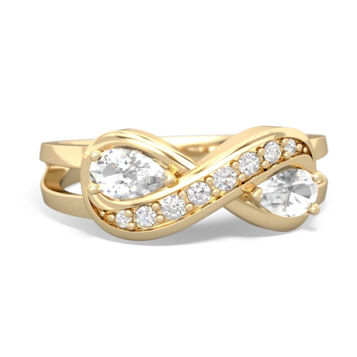 White Topaz Genuine White Topaz with Genuine White Topaz Diamond Infinity ring Ring