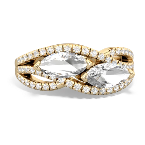 White Topaz Genuine White Topaz with Genuine White Topaz Diamond Rivers ring Ring