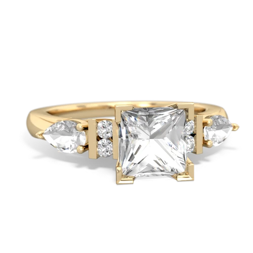 white topaz-lab sapphire engagement ring