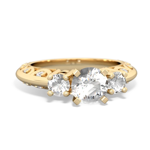 White Topaz Genuine White Topaz with Genuine White Topaz Art Deco ring Ring