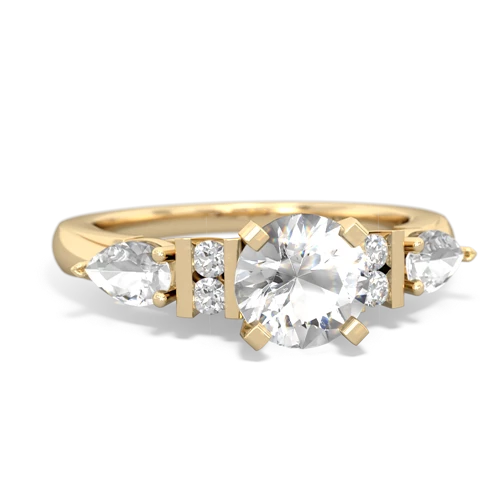 White Topaz Genuine White Topaz with Genuine White Topaz and Genuine Peridot Engagement ring Ring