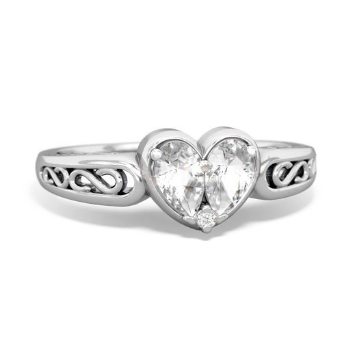 white topaz-white topaz filligree ring