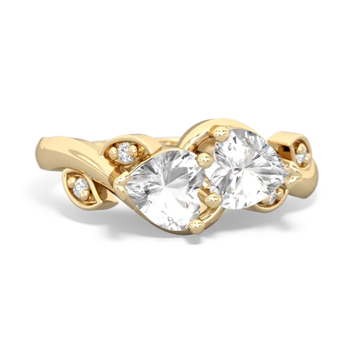 White Topaz Genuine White Topaz with Genuine White Topaz Floral Elegance ring Ring